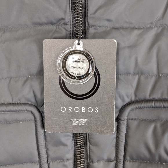 NWT Orobos Mens Down Bomber Jacket Coat Medium GRAY CHARCOAL MSRP $316 - Picture 6 of 13
